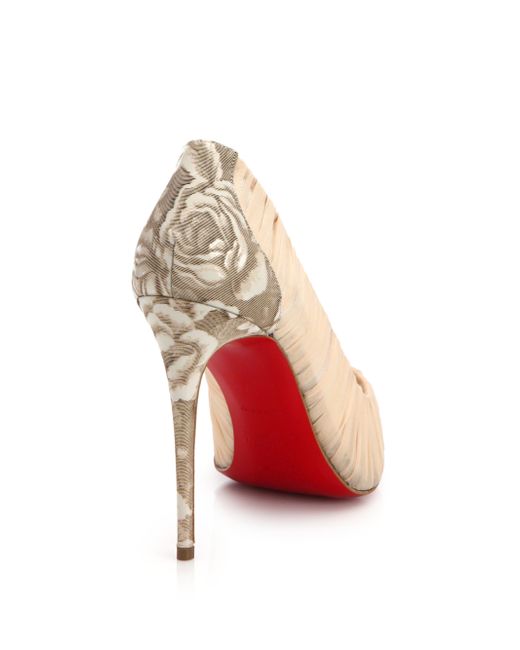 Christian louboutin Follie Draperia Tulle Pumps in Beige | Lyst  