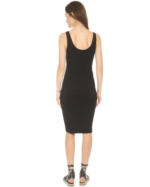 Three dots Midi Tank Dress in Black | Lyst