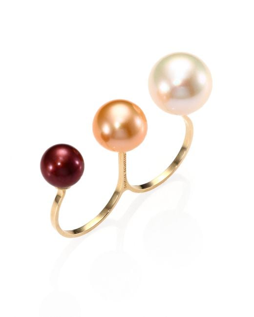 Gold And Multi Freshwater Pearl Ring Gold And Multi Freshwater Pearl Ring