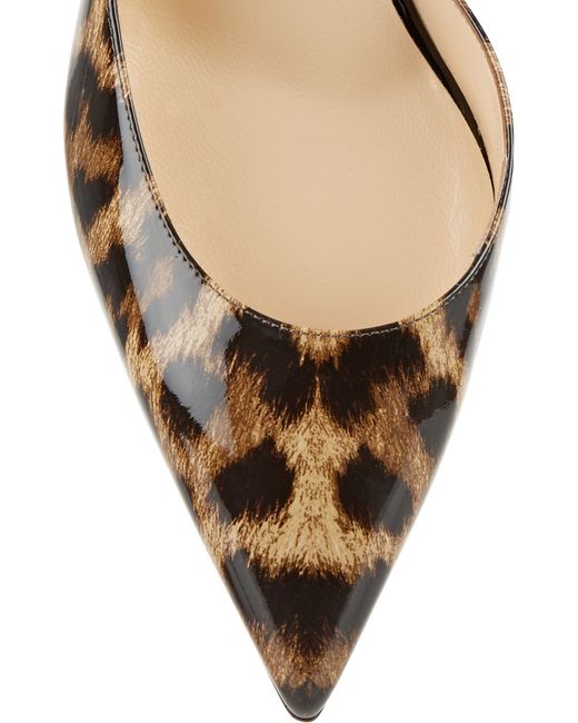 Christian louboutin Iriza 70 Leopard-print Patent-leather Pumps in ...