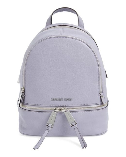 Michael michael kors 'extra Small Rhea' Leather Backpack - Purple in ...
