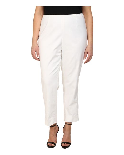 Nic+zoe Plus Size Perfect Side Zip Ankle Pants in White (Paper White ...