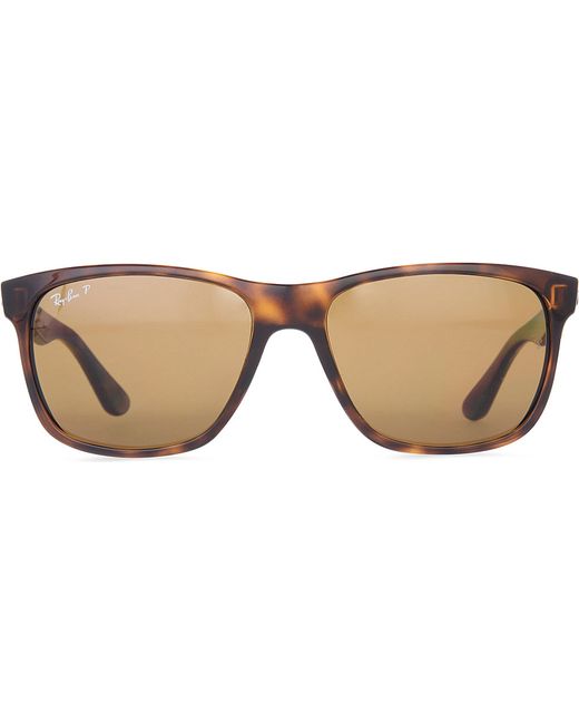 Ray-ban Light Havana Square-frame Sunglasses With Brown Gradient Lenses ...
