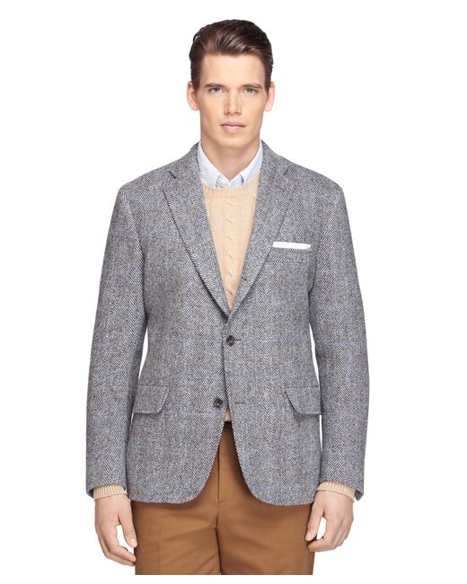 Brooks brothers Own Make Harris Tweed Brokenbone Sport Coat in Blue for ...