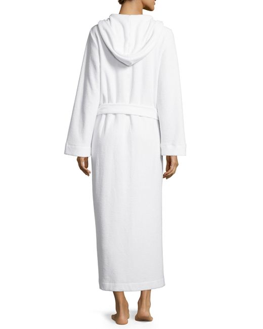 Hanro Long Hooded Plush Robe in White Lyst