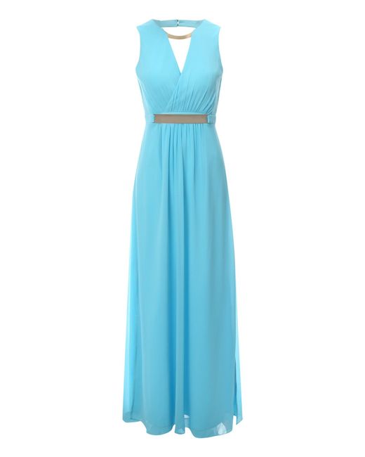Jane norman Metal Detail Maxi Dress in Blue | Lyst