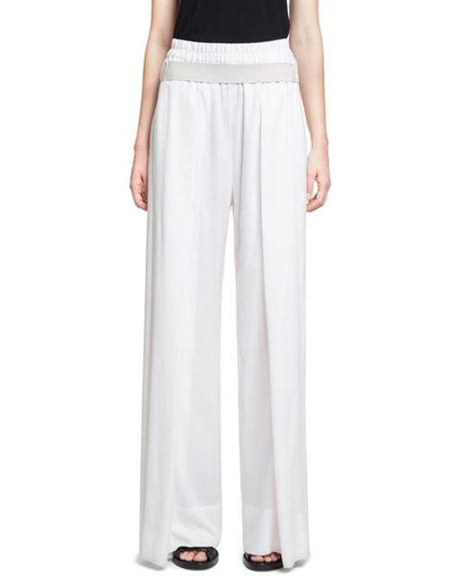 white slit pants