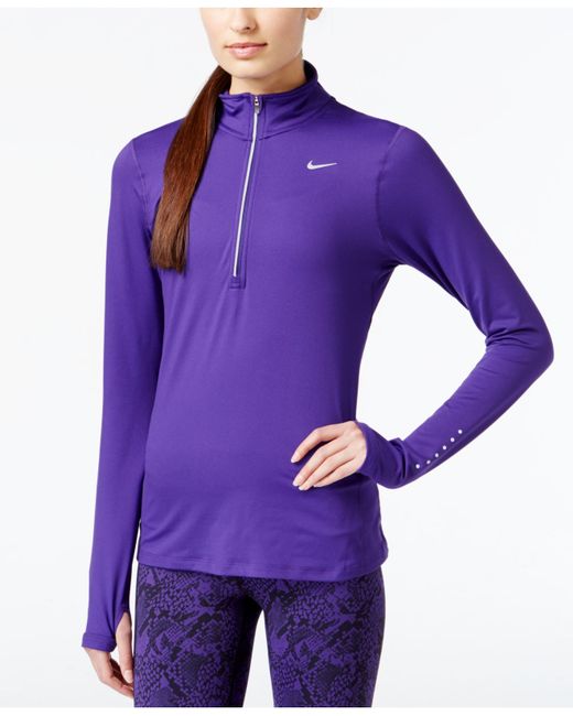 Download Nike Element Dri-fit Half-zip Running Top in Purple (Court ...