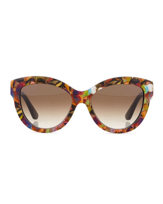 Valentino Camouflage Butterfly Sunglasses in Multicolor | Lyst