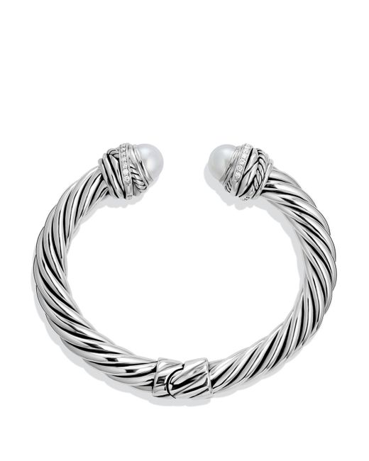 David yurman Crossover Bracelet With Pearls & Diamonds in Silver ...