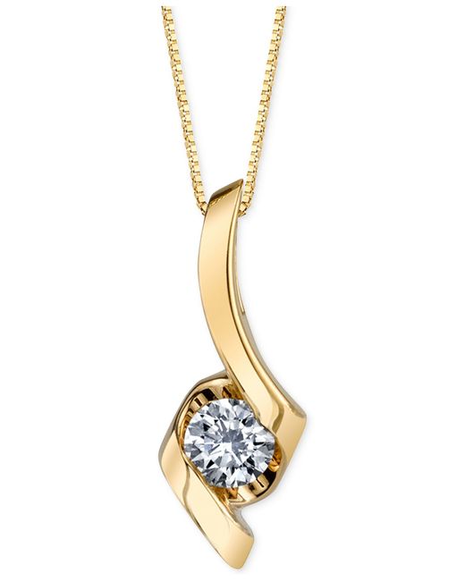 Sirena Diamond Twist Pendant Necklace (1/8 Ct. T.w.) In 14k Gold in ...
