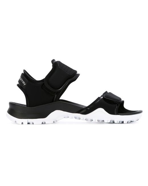 Adidas by stella mccartney Black Sandals in Black - Save 45% | Lyst