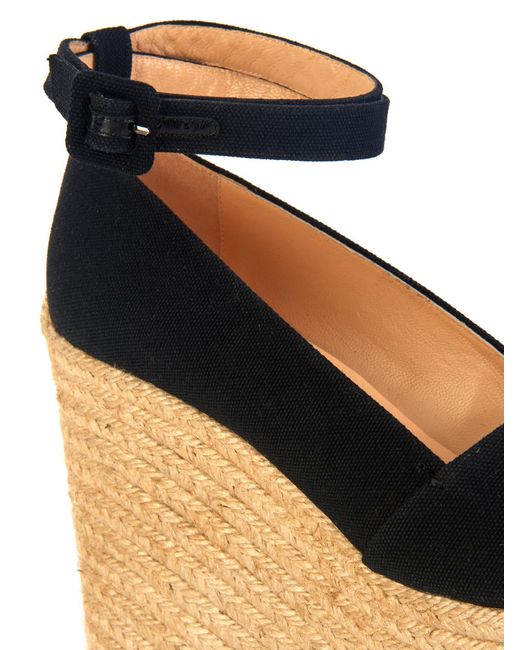 Christian louboutin Dehia Canvas Wedge Espadrilles in Black | Lyst