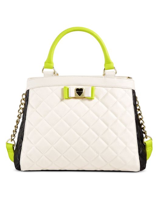 Betsey Johnson Quilted Satchel betsey johnson quilted satchel in white save 32 Betsey Johnson Quilted Satchel betsey johnson quilted satchel in white save 32