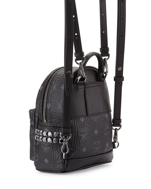 mcm stark x mini side stud backpack in black lyst mcm stark x mini side stud backpack in black lyst