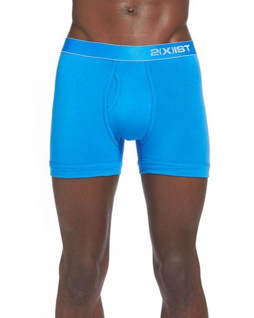 2xist Stretch Pima Cotton Boxer Briefs in Blue for Men (PRO BLUE