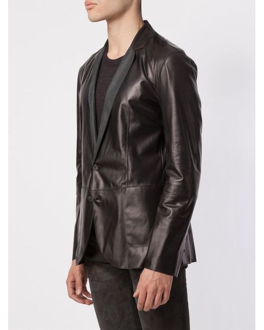 Drome Leather Blazer in Black for Men | Lyst