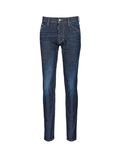 Dsquared² 'cool Guy' Leopard Print Calf Hair Patch Jeans in Blue for ...
