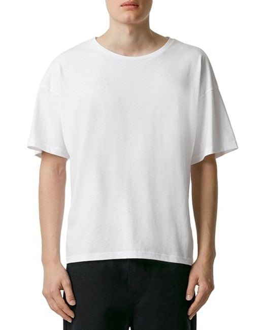 Topman Boxy Crewneck T-shirt in White for Men | Lyst