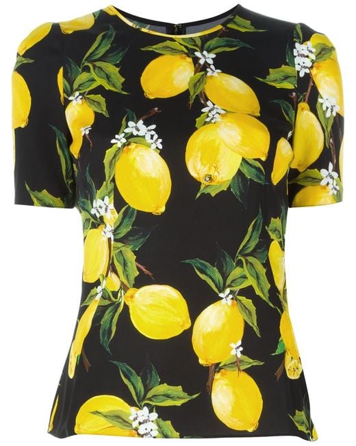 Dolce & gabbana Lemon Print T-shirt in Black - Save 55% | Lyst