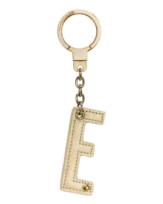 Kate spade Leather Initial Keychain in Gold (E) | Lyst