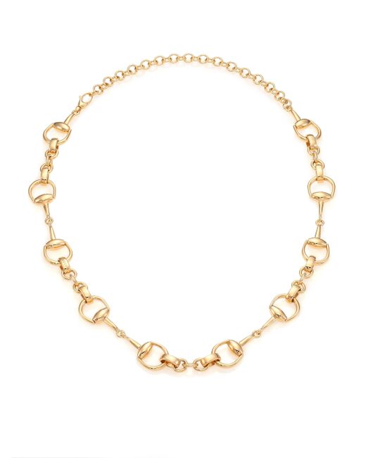Gucci Horsebit 18k Yellow Gold Link Necklace in Metallic | Lyst