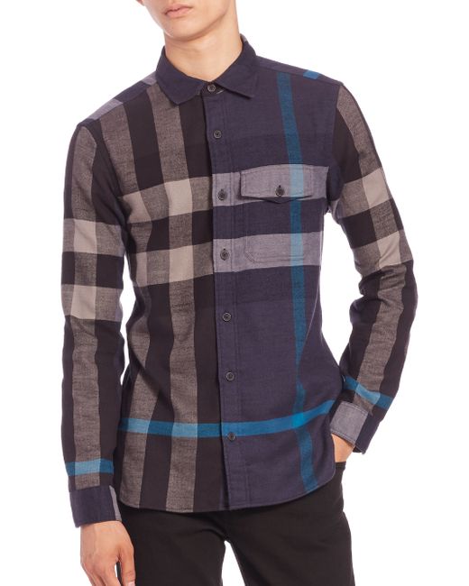 Burberry Brit | Blue Jamie Checked Cotton Flannel Shirt for Men | Lyst