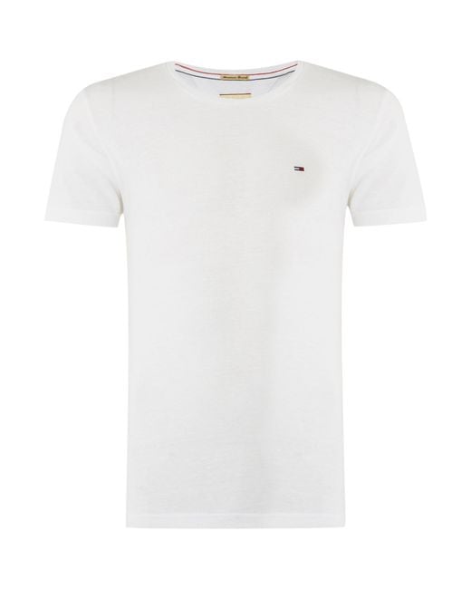 Tommy hilfiger Hanson Plain Crew Neck Slim Fit T-shirt in White for Men ...