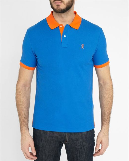 Vicomte a. Royal-blue Polo Shirt With Orange Contrast in Blue for Men ...