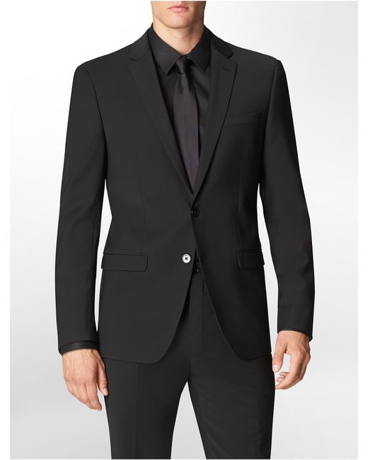 Calvin klein X Fit Ultra Slim Fit Black Suit Jacket in Black | Lyst