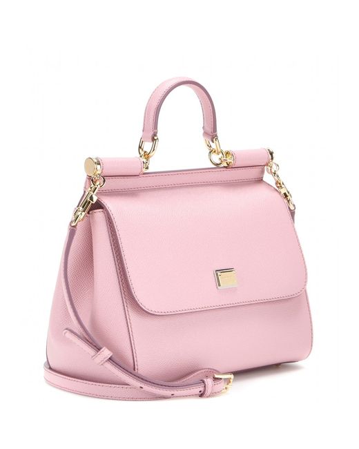 Dolce & gabbana Miss Sicily Small Leather Shoulder Bag in Pink | Lyst