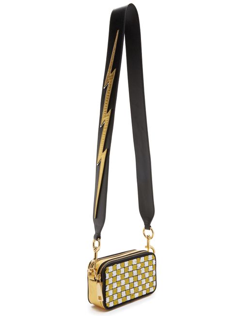 Marc jacobs Snapshot Sequin Camera Bag in Black (Gold/Silver) | Lyst