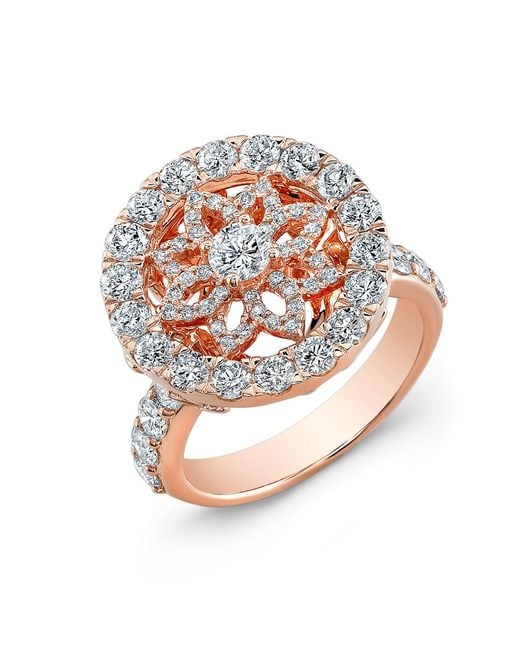 Buddha mama Rose Gold & Diamond Dharma Ring in Pink | Lyst