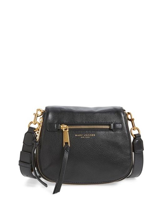 Marc jacobs 'small Recruit' Pebbled Leather Crossbody Bag in Black | Lyst