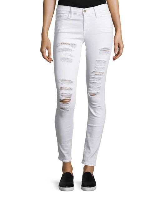 colored distressed jeans
