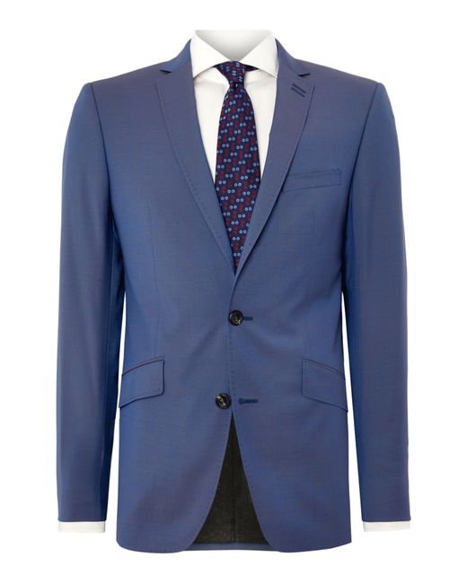 Simon carter Two Tone Tonic Slim Fit Suit Jacket in Blue for Men | Lyst