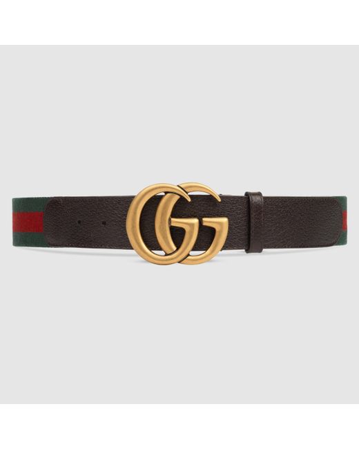 Gucci Web Belt With Double G Buckle in Multicolour for Men | Lyst