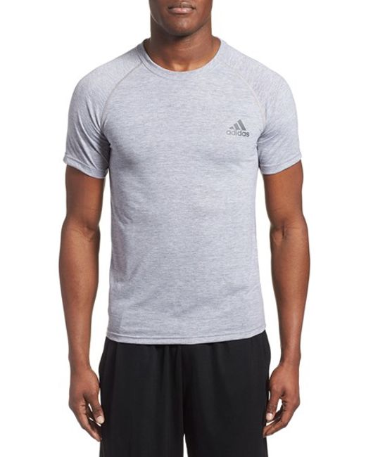 Adidas originals 'ultimate' Slim Fit Climalite Training T-shirt in Gray ...
