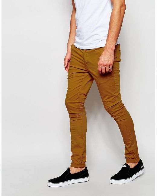 Asos Extreme Super Skinny Chinos In Dark Brown in Brown for Men ...