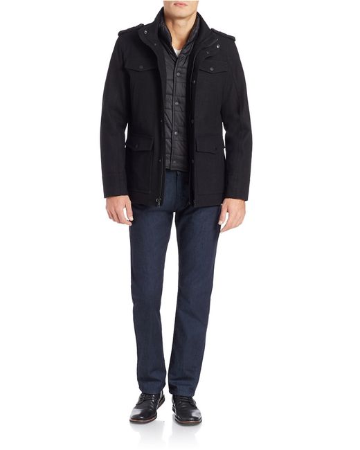 guess wool coat mens