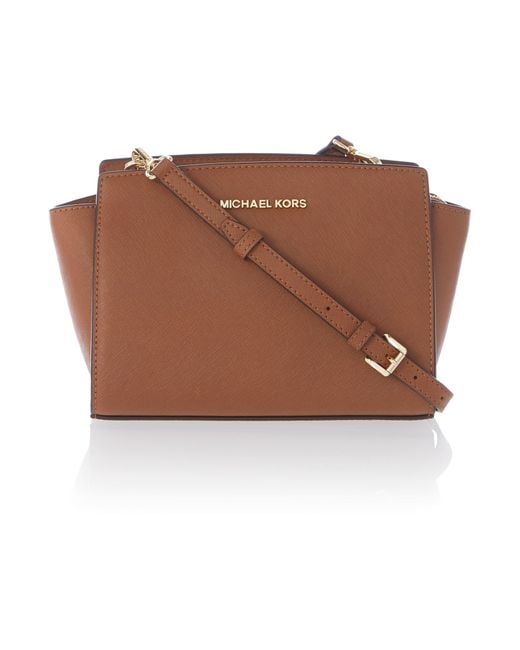 Michael kors Selma Tan Cross Body Bag in Brown (Tan) | Lyst