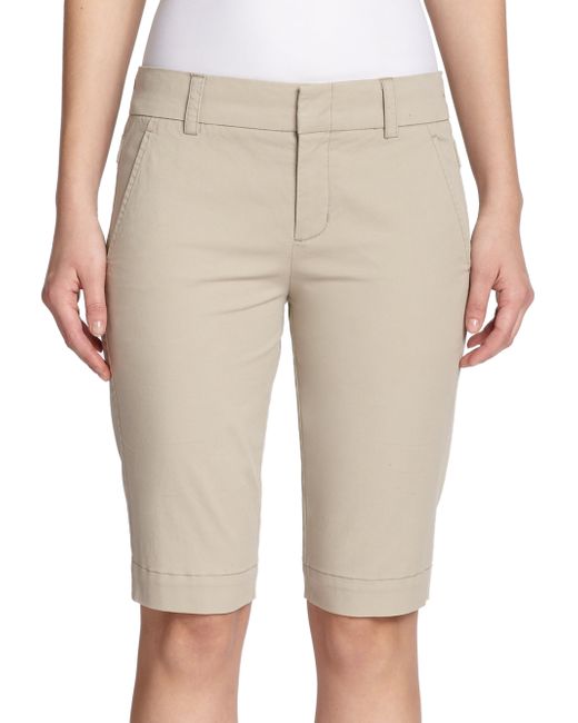 Vince Side-buckle Bermuda Shorts in Khaki (light khaki) | Lyst