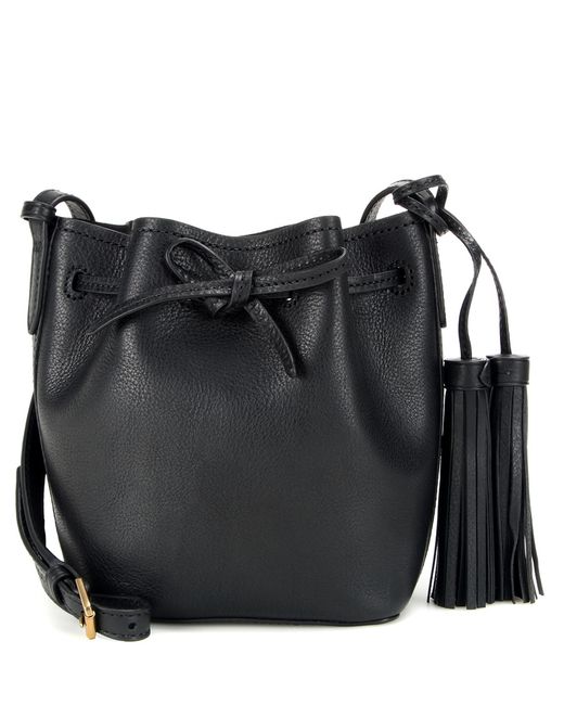 Polo ralph lauren Mini Bucket Leather Shoulder Bag in Black | Lyst
