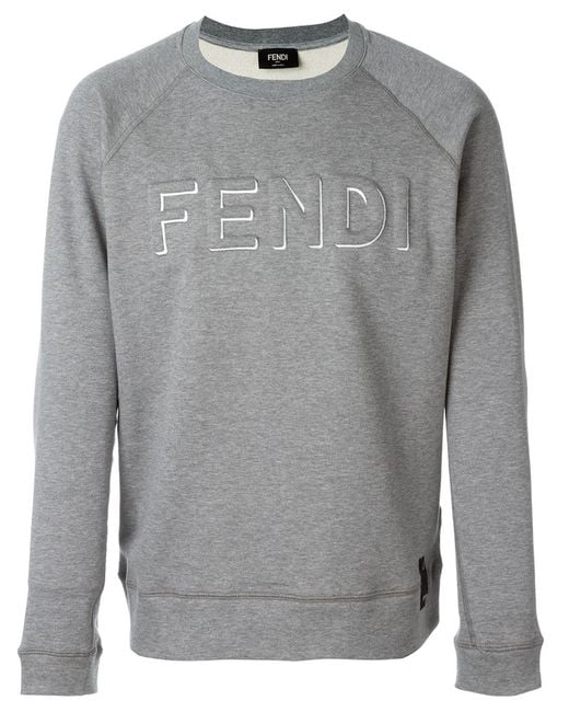 Fendi 3d Logo Sweathshirt in Gray for Men (GREY) | Lyst