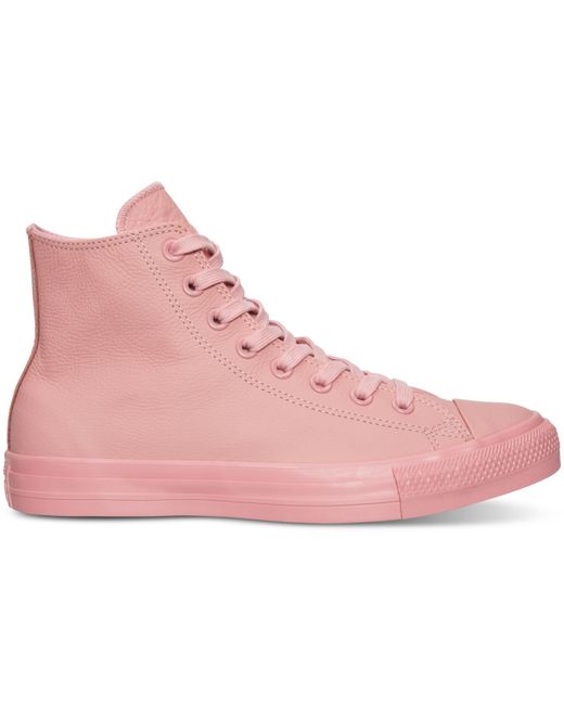 pastel pink leather converse