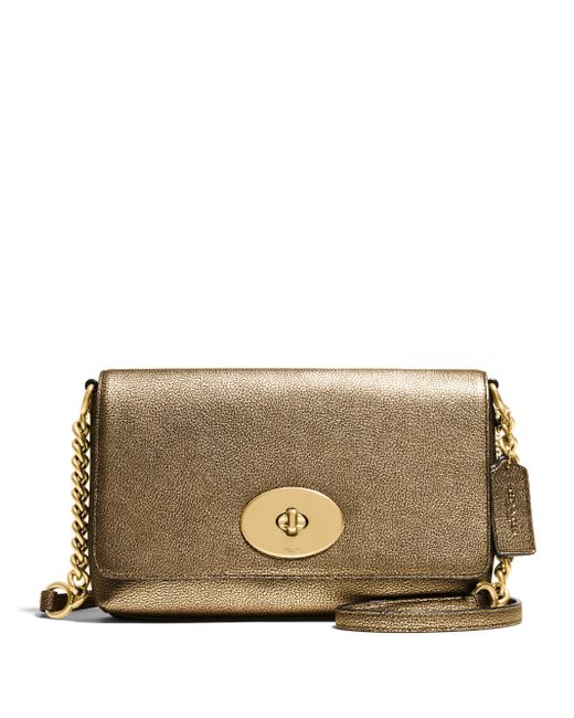 metallic gold coach bag