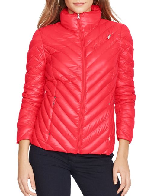 Pink pony Lauren Jacket - Chevron Quilted Packable Zip