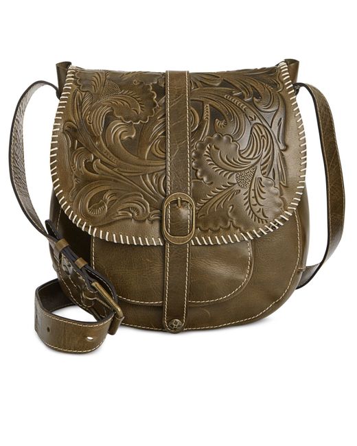 patricia nash tooled barcelona saddle bag