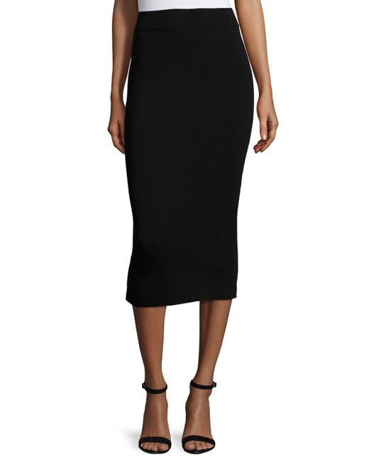 Milly Fitted Midi Pencil Skirt in Black - Save 26% | Lyst