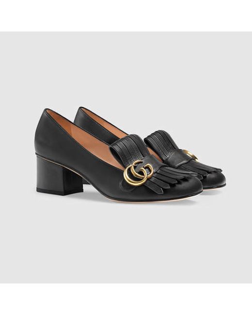gucci marmont mid heels